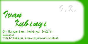 ivan kubinyi business card